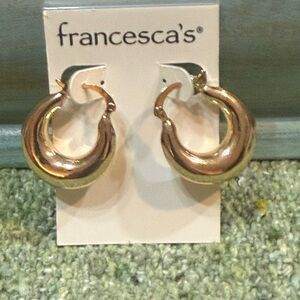 Francesca's Collections Shiny Gold Hoop Earrings
